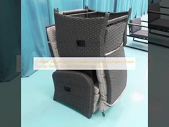 Outdoor Adjustable Patio Garden Furniture Loungers Chaise Lounge Rattan daybed Chair Leisuresofa Set