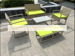Handmade Rattan Woven Coffee Table Chair For Outdoor Dining And Relaxing Table Chair Ottoman Furniture Sets