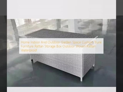 Home Indoor And Outdoor Garden Space Cushion Trunk Furniture Rattan Storage Box Outdoor Woven Rattan Waterproof