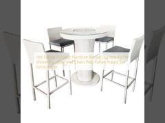 Hot Selling Outdoor Furniture Bar Set Durable Rattan Wicker Bar Stool And Chairs Poly Rattan Round Bar furniture Set