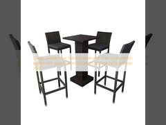 Classic outdoor bar balcony table and chair combination garden rain-proof rattan leisure bistro high table and bar stool