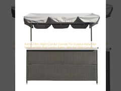 Rattan Effect Night Club Bar Counter Tiki Outdoor Rattan Bar Furniture With Roof Garden Rattan Table Bar Table Canopy