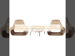 Outdoor coffee shop, milk tea shop, creative rattan sofa combination, outdoor garden, balcony, terrace, leisure rattan chair furniture
