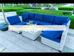 Outdoor furniture rattan living room sofa woven balcony combination rattan chair booth leisure bar home