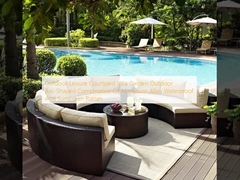 Outdoor Leisure Courtyard Villa Garden Outdoor Arc-Shaped Combination Of Aluminum Alloy Waterproof And Sunscreen Rattan