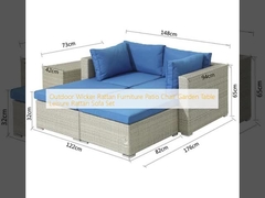 Outdoor Wicker Rattan Furniture Patio Chair Garden Table Leisure Rattan Sofa Set