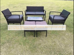 4 Or 6 Pieces Rattan Furniture Sets Outdoor Table And Chair ottoman stool Set Balcony Furniture Sets