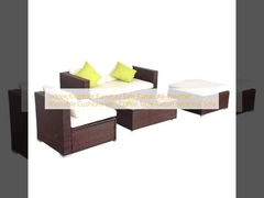 Indoor/Outdoor Furniture Sets Rattan All-Weather Washable Cushions with Coffee Table Rattan Sectional Sofa