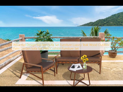 Attractive Design Modern Sofa Set Furniture Luxury Teak Wood Outdoor Patio Garden Sofa Set With Cushion Furniture Set