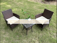 Elegant Design Wholesale Rattan Sofa Waterproof Design Indoor Outdoor Sofa Table Chair Dining Desk Ottoman Furniture Set