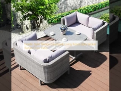 Nordic Style Terrace Courtyard Living Room Sofa Wicker Rattan Chair Patio