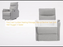 Fine Linen Lumbar Heating Massage Manual Recliner Seat Sofa Wall Hugger 3 Seater