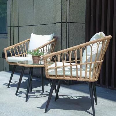 Waterproof Rattan Coffee Table Chair Sets For Garden And Patio Rattan Woven Wicker Outdoor Furniture Set