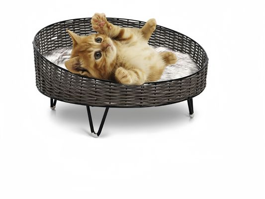 PE Rattan Handwoven Nest Small Animal Pet Bed Cattery Pet House For Dogs Cats Indoor