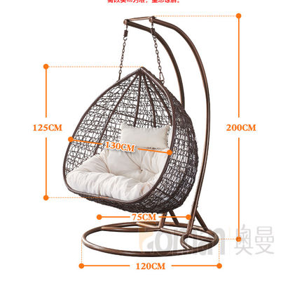 CE BSCI Outdoor Indoor Garden Patio Swing Chair 3 Seater For Hotel And Garden