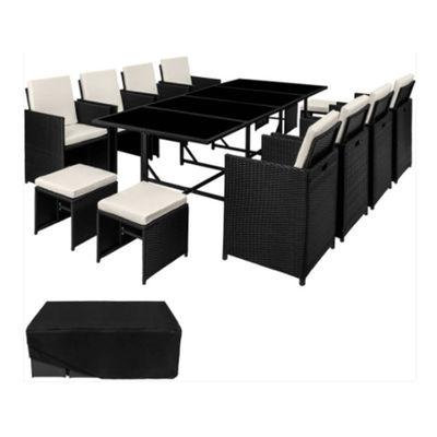 Waterproof Rattan Coffee Table Chair Sets For Outdoor Dining And Relaxing Table Chair Ottoman Sets Wholasale Factory
