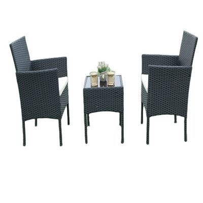 Outdoor Pool / Beach Rattan Coffee Table Chair Sets With Aluminum Frame Ottoman High Quality Outdoor Indoor Furniture