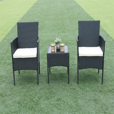 Outdoor Pool / Beach Rattan Coffee Table Chair Sets With Aluminum Frame Ottoman High Quality Outdoor Indoor Furniture