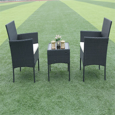 Outdoor Pool / Beach Rattan Coffee Table Chair Sets With Aluminum Frame Ottoman High Quality Outdoor Indoor Furniture