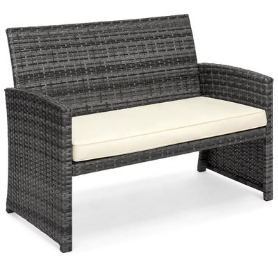 Waterproof Weather Resistant Aluminum Frame Modern Brown PE Rattan Woven Sofa Chair Coffee Table Sets