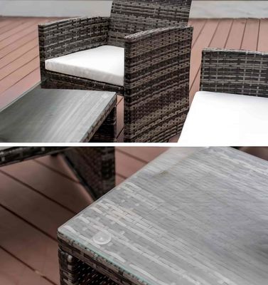 High Quality Aluminum Frame Modern PE Rattan Woven Wicker Handmade Sofa Coffee Table Set Outdoor Indoor Furniture