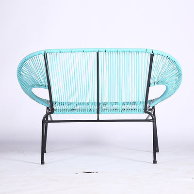 PE Rattan Woven Coffee Table Chair Hot Sale Best Design Colorful Outdoor Furniture Set Tempered Glass Tabletop