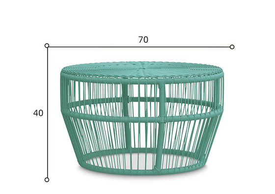 Appealing Design PE Rattan Woven Coffee Table Chair Hot Sale Best Design Colorful Furniture Set Tempered Glass Tabletop