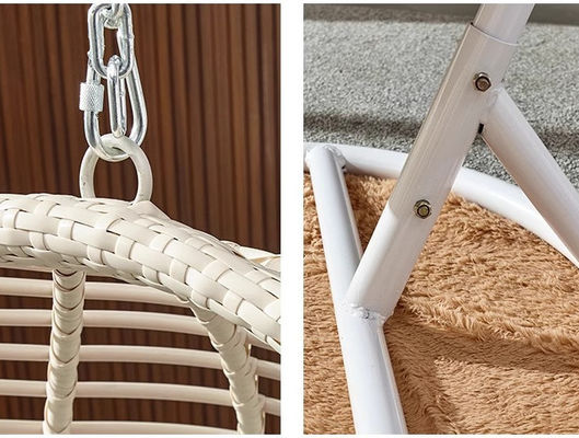 19x1.2mm Birds Nest Egg Chair Outdoor PE Rattan Swing Chair Hotel Garden Hanging