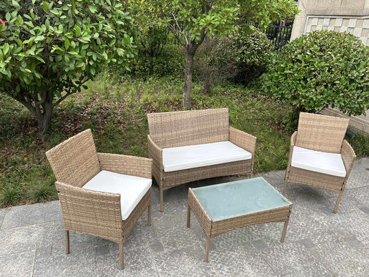 UV Resistant Rattan Sofa Waterproof Design Indoor Outdoor Sofa Table Chair Dining Desk Ottoman Furniture Set