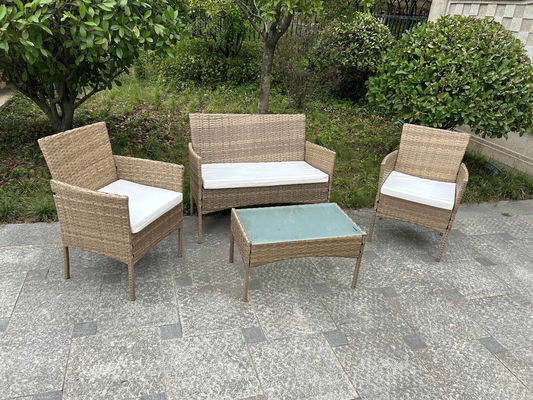 UV Resistant Rattan Sofa Waterproof Design Indoor Outdoor Sofa Table Chair Dining Desk Ottoman Furniture Set