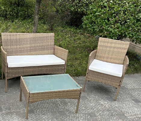 UV Resistant Rattan Sofa Waterproof Design Indoor Outdoor Sofa Table Chair Dining Desk Ottoman Furniture Set