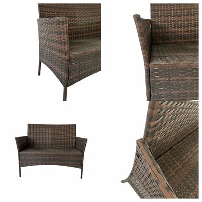 China Factory Wholesale Rattan Sofa Waterproof Design Indoor Outdoor Sofa Table Chair Dining Desk Ottoman Furniture Set