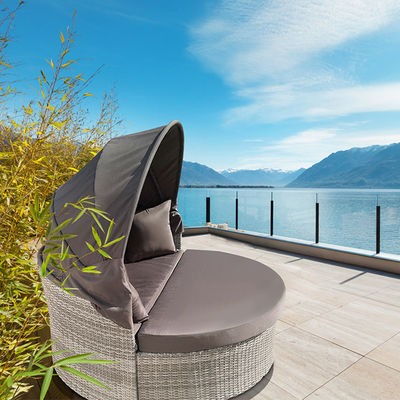 PE Rattan Garden Lounge Chair Sofa Furniture Chair Daybed Lying Bed Beach