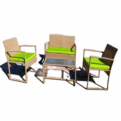 Handmade Rattan Woven Coffee Table Chair For Outdoor Dining And Relaxing Table Chair Ottoman Furniture Sets