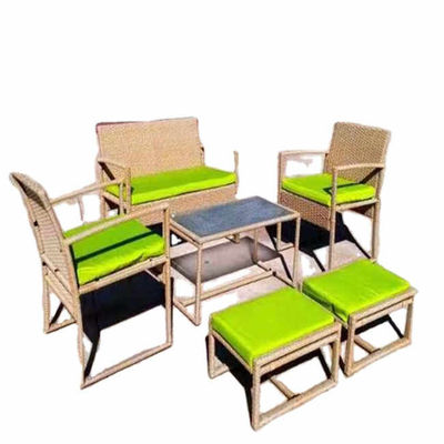 Handmade Rattan Woven Coffee Table Chair For Outdoor Dining And Relaxing Table Chair Ottoman Furniture Sets