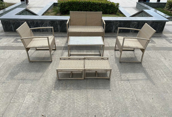 Handmade Rattan Woven Coffee Table Chair For Outdoor Dining And Relaxing Table Chair Ottoman Furniture Sets