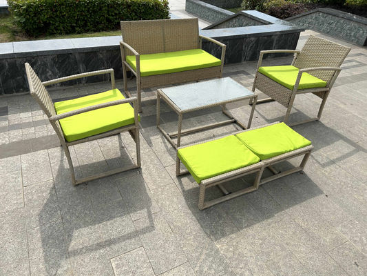 Handmade Rattan Woven Coffee Table Chair For Outdoor Dining And Relaxing Table Chair Ottoman Furniture Sets