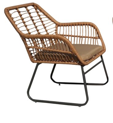 Garden Rattan Dining Table And Chairs Steel PE Rattan Woven Coffee Table Chair Sofa