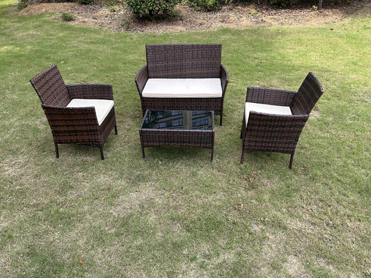 China Factory Wholesale Rattan Sofa Waterproof Design Indoor Outdoor Sofa Table Chair Dining Desk Ottoman Furniture Set