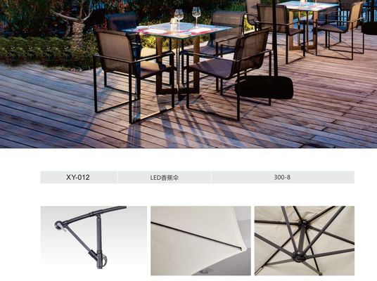Sunbrella Outdoor Cantilever Patio Umbrella With Lights Side Stand Garden Round Aluminum Cantilever Parasol