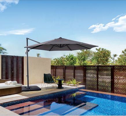 Patio Aluminum Cantilever Umbrella Sun Stainless Steel Frame Outdoor Umbrella Garden