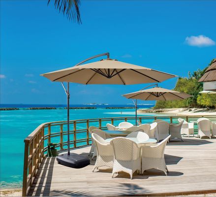 Stainless Steel Pool Side Umbrella Waterproof Restaurant Hotel  Aluminum Frame Garden Parasol Beach