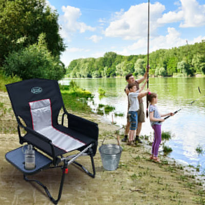 Adjustable Outdoor Folding Camping Chairs Lounge Headrest Cup Holders Cargo