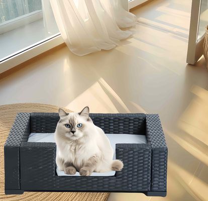 Indoor Pet Couch Pad Rattan Wicker Pet Bed Four Feet Breathable Dog Seat Sofa Small Animals Bed Cats Mats