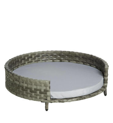 Rattan Outdoor Pet Bed Cat Dog Bed House Net Pet Basket Cool Handwoven Oval Shape Indoor