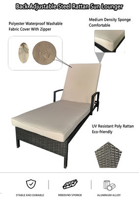 Rattan Wicker Adjustable Recliner Lounge Chair Chaise Patio Backyard Poolside Sunbed Garden