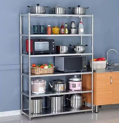 CE BSCI Kitchen Floor 5 Tier Stainless Steel Storage Shelf Box High Capacity
