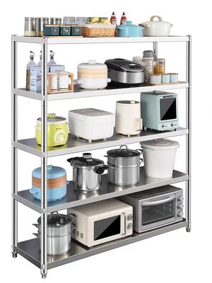 CE BSCI Kitchen Floor 5 Tier Stainless Steel Storage Shelf Box High Capacity