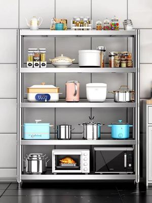 CE BSCI Kitchen Floor 5 Tier Stainless Steel Storage Shelf Box High Capacity