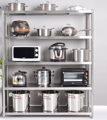 CE BSCI Kitchen Floor 5 Tier Stainless Steel Storage Shelf Box High Capacity